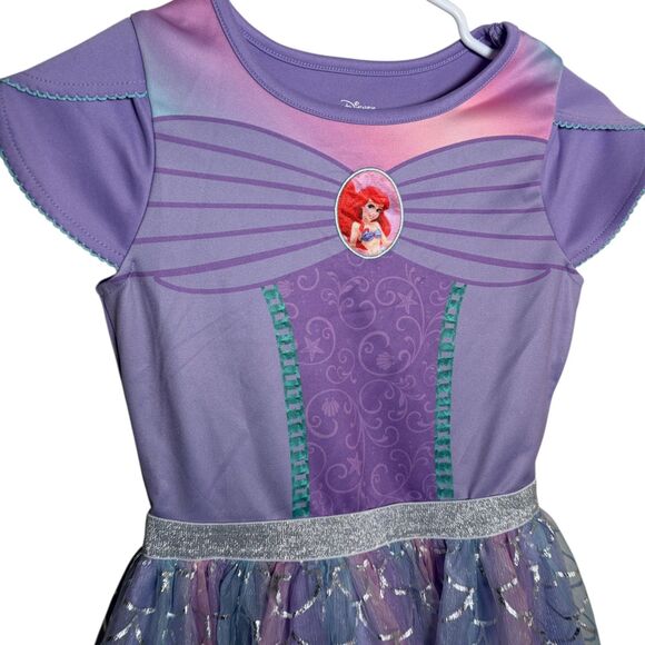 Disney Princess Dress Girl's 7/8 Purple Ariel Little Mermaid Tutu Costume - Picture 2 of 8